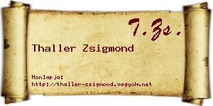 Thaller Zsigmond névjegykártya